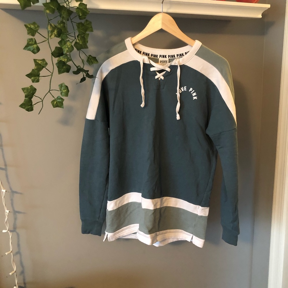 Grey/Blue Victoria Secret Pink Crewneck